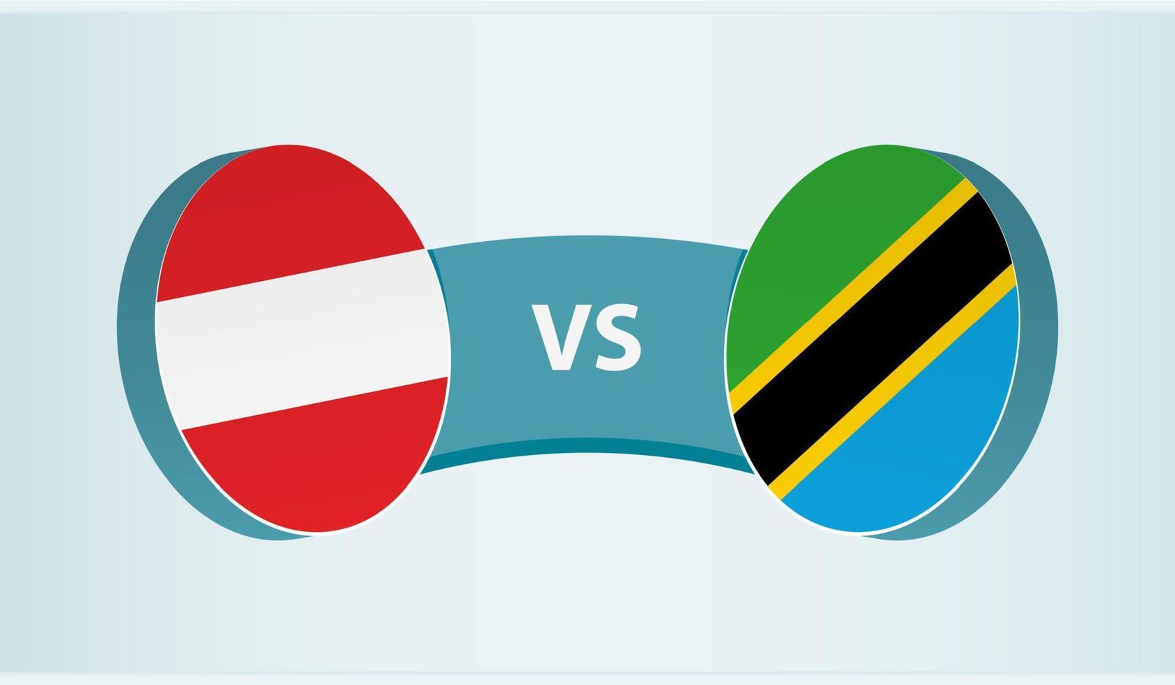 österrike mot tanzania, team sporter konkurrens begrepp. vektor