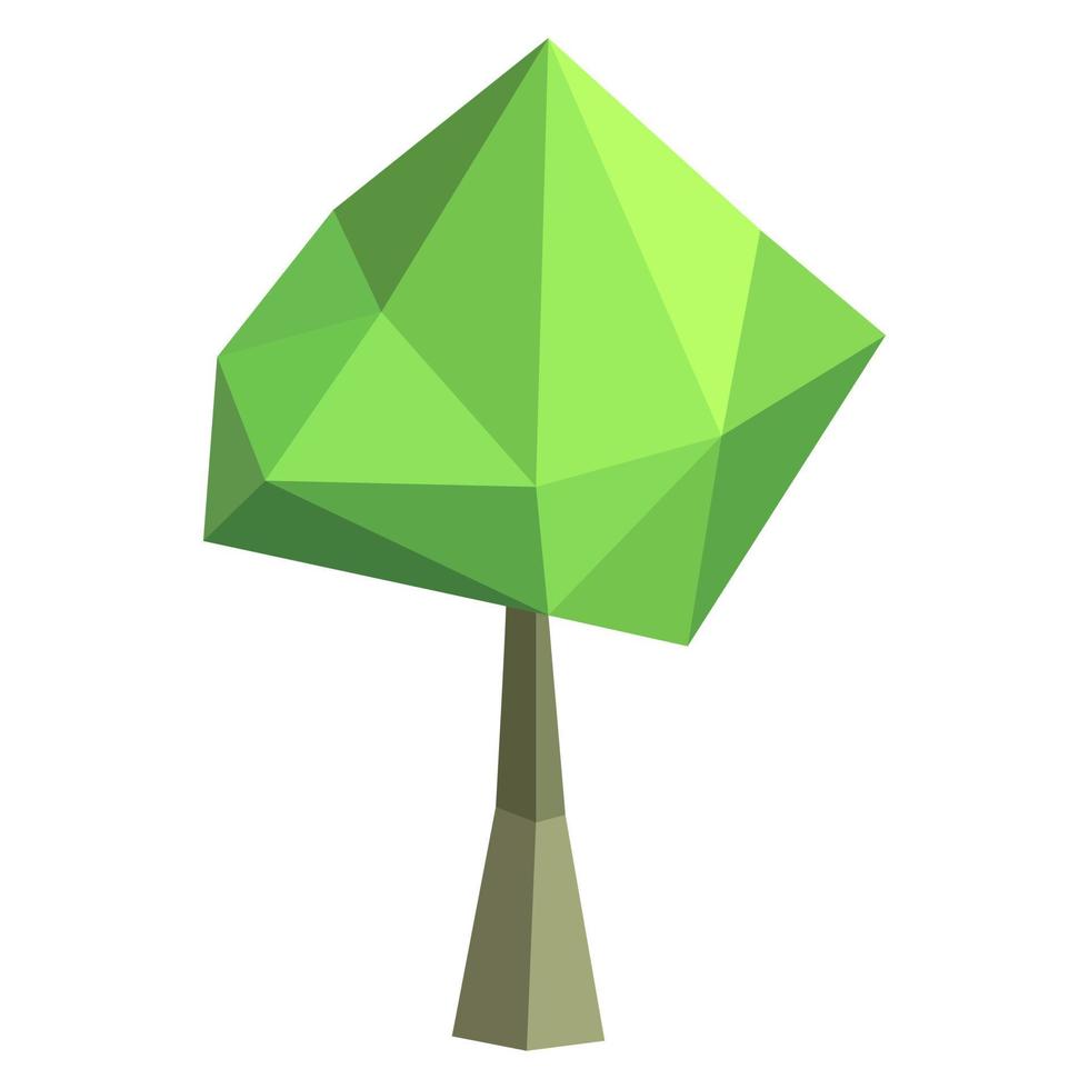 abstrakt niedrig poly Baum Symbol isoliert. geometrisch polygonal Stil. 3d niedrig poly. vektor