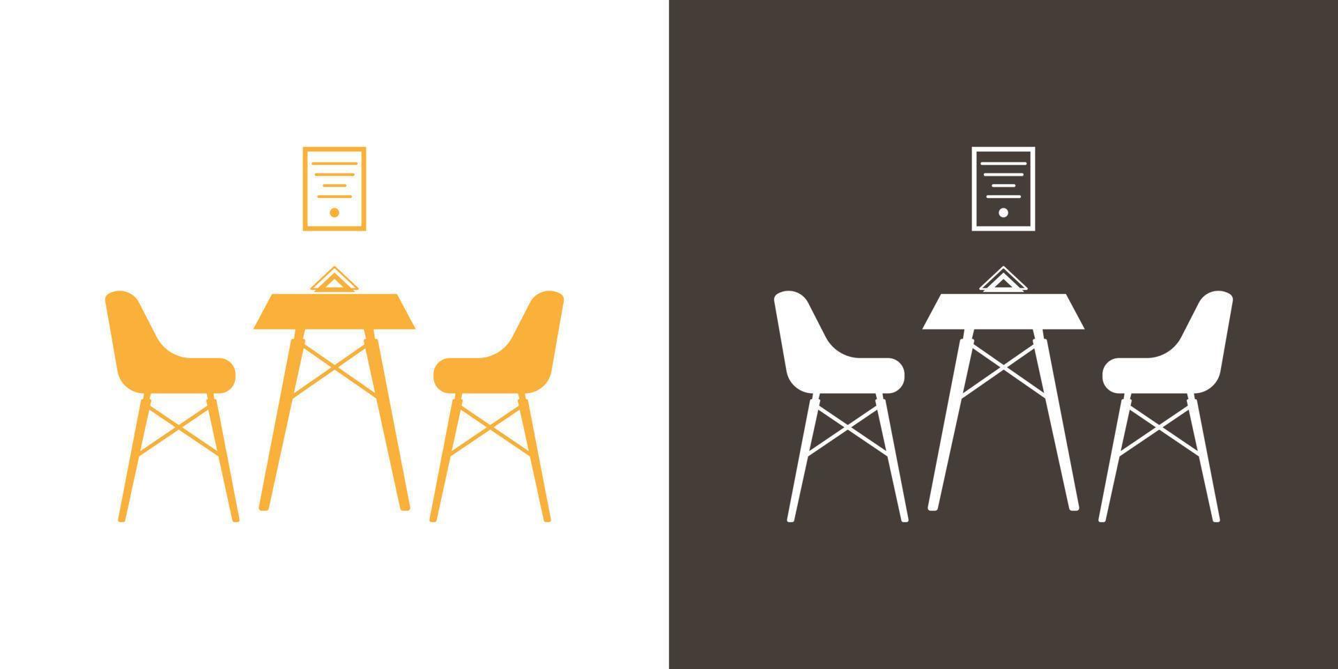 restaurang ikon. möbel och interiör design. vektor ikon. platt design stil.