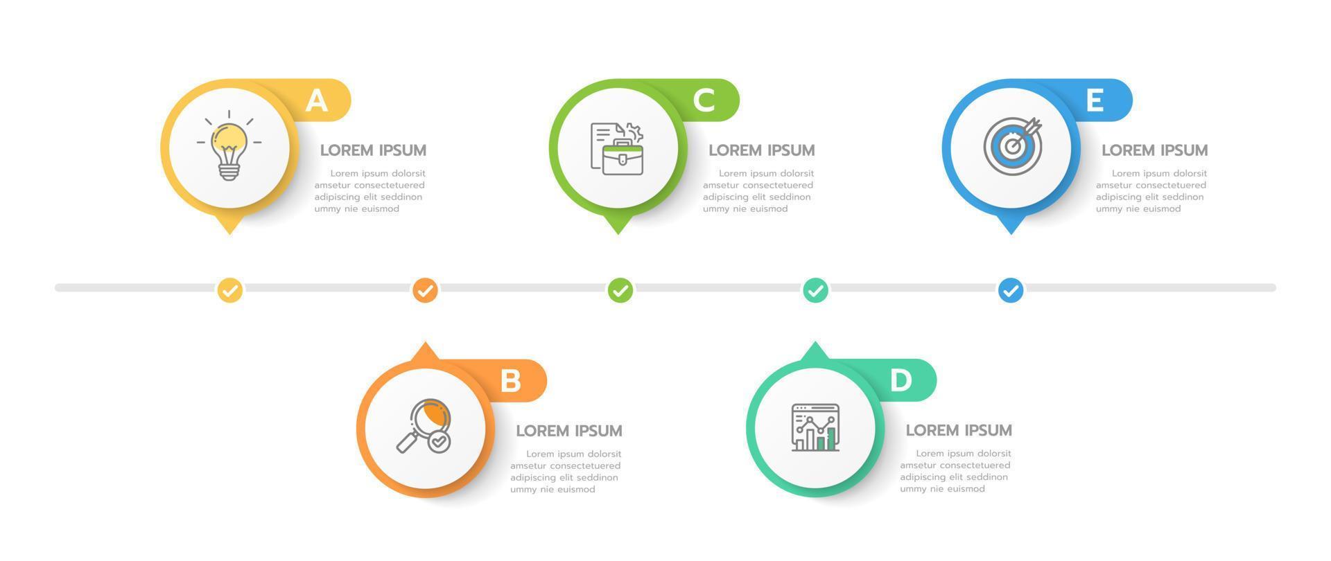 infographic mall för företag. 5 steg modern tidslinje diagram med färdplan begrepp, presentation vektor infografik.