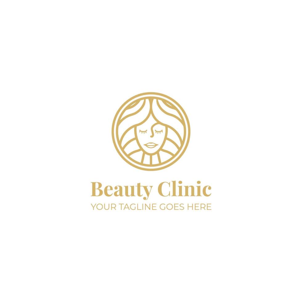 Frau Silhouette Schönheit Klinik Logo Design mit minimalistisch Linie Stil vektor