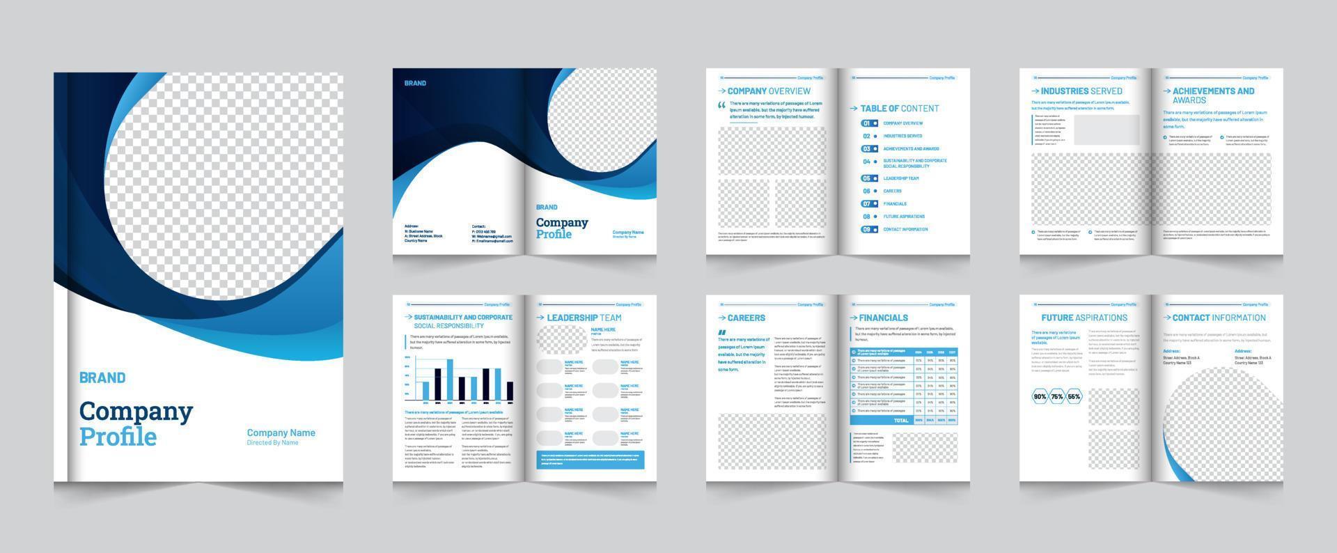 editierbar kreativ und modern Mehrere Seiten Geschäft Broschüre Layout Vorlage Design vektor