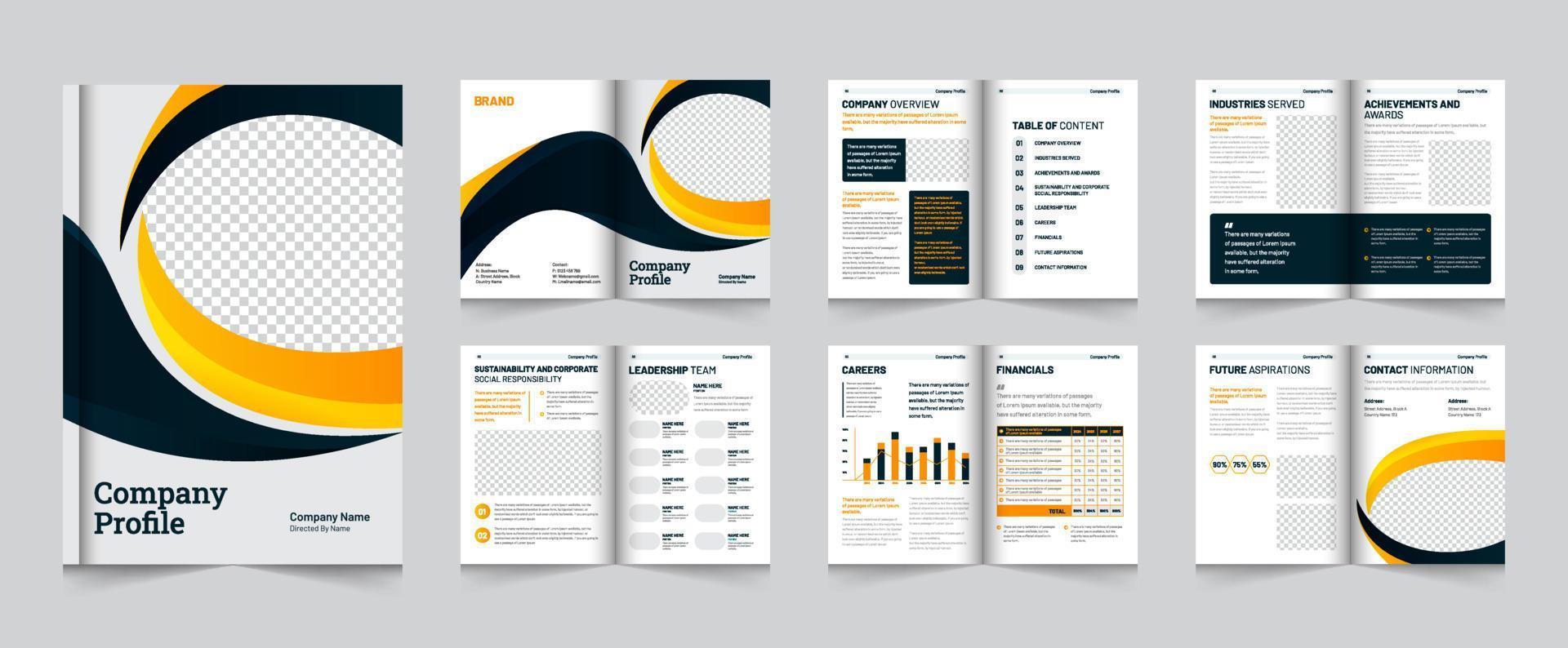 redigerbar kreativ och modern flersida företag broschyr layout mall design vektor