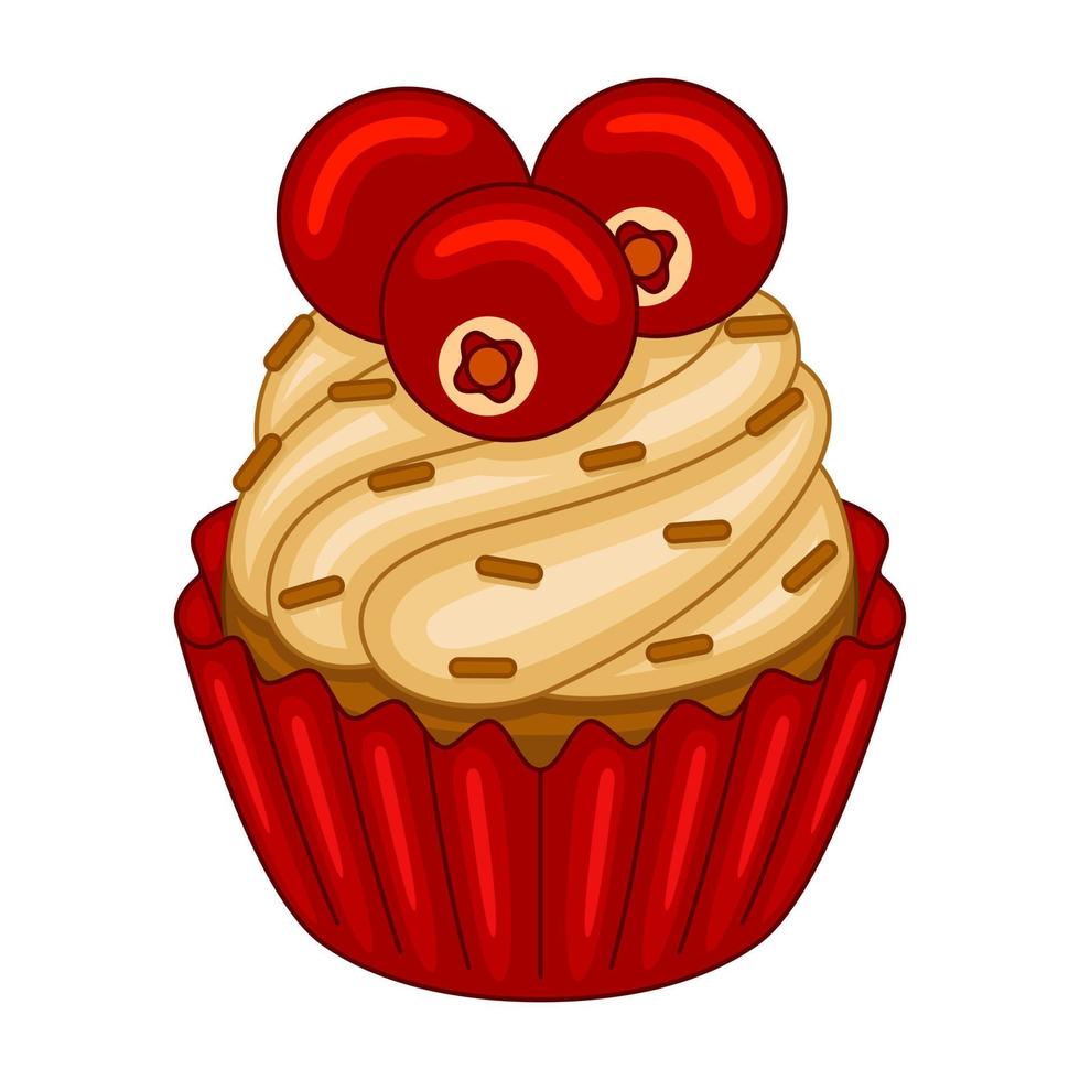 tranbär muffins i vektor illustration
