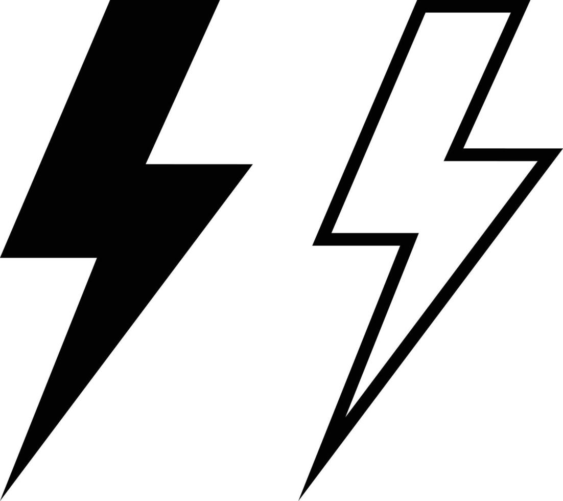 Blitz elektrisch Leistung Symbol im zwei Stile . Energie und Donner Elektrizität Symbol . Vektor Illustration