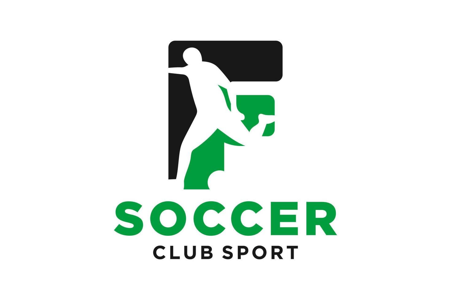Vektor Initialen Brief f mit Fußball kreativ geometrisch modern Logo Design.