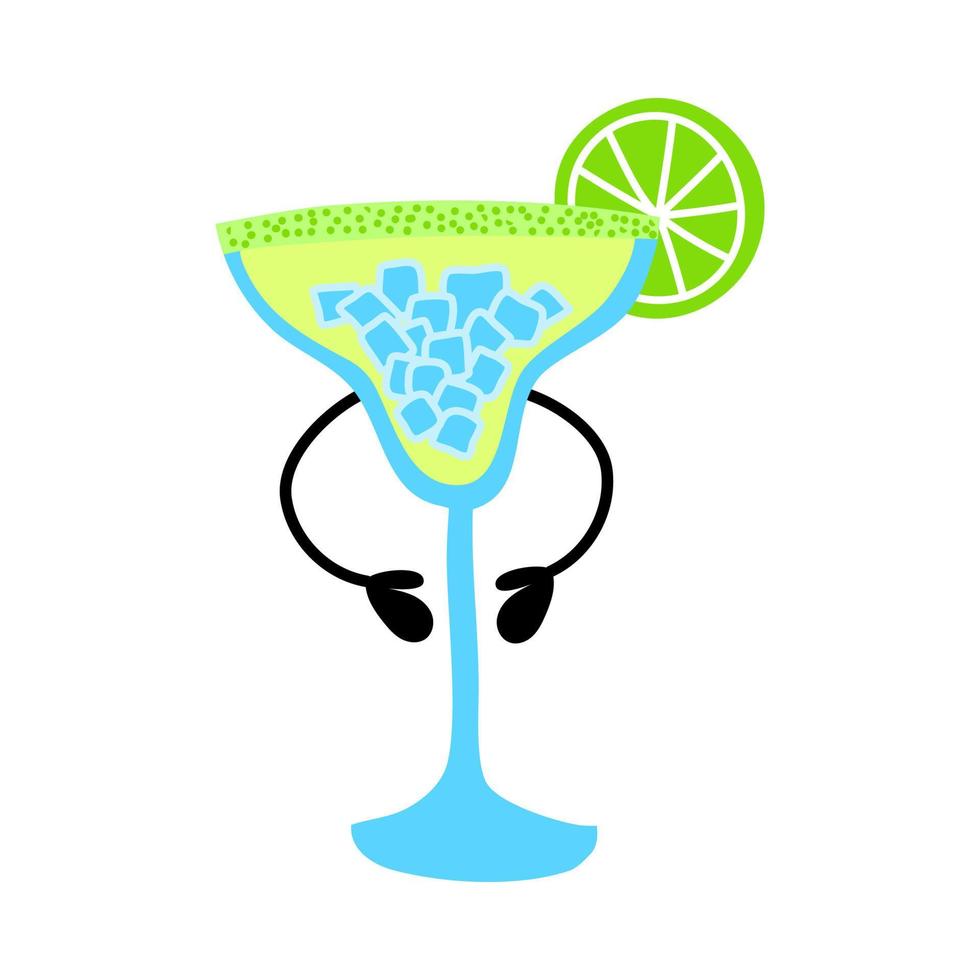 Karikatur Farbe Sommer- Alkohol trinken Charakter Symbol. Vektor