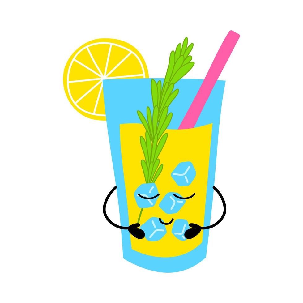 Karikatur Farbe Sommer- trinken Charakter Symbol Feier Konzept. Vektor