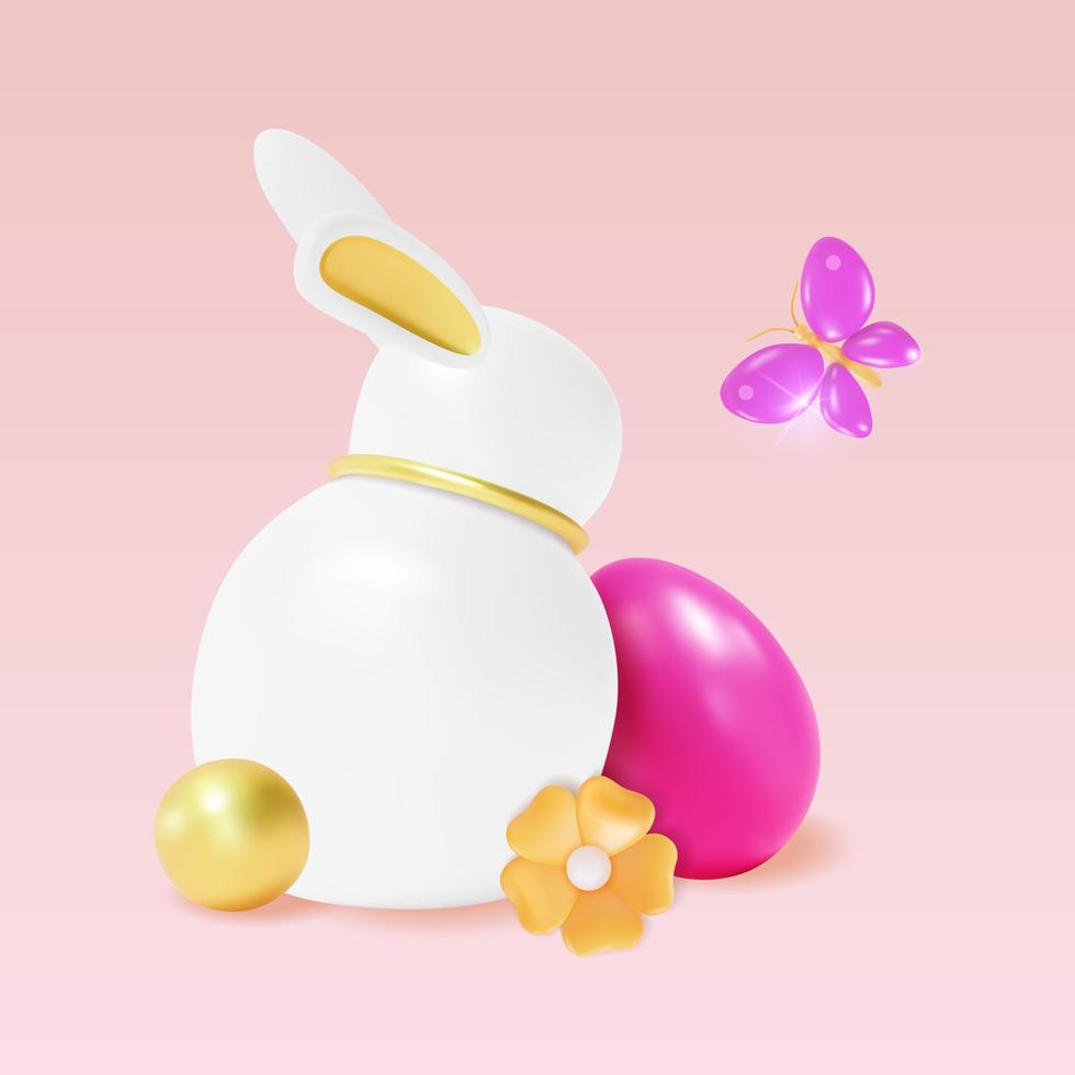 3d glücklich Ostern Konzept Plastilin Karikatur Stil. Vektor