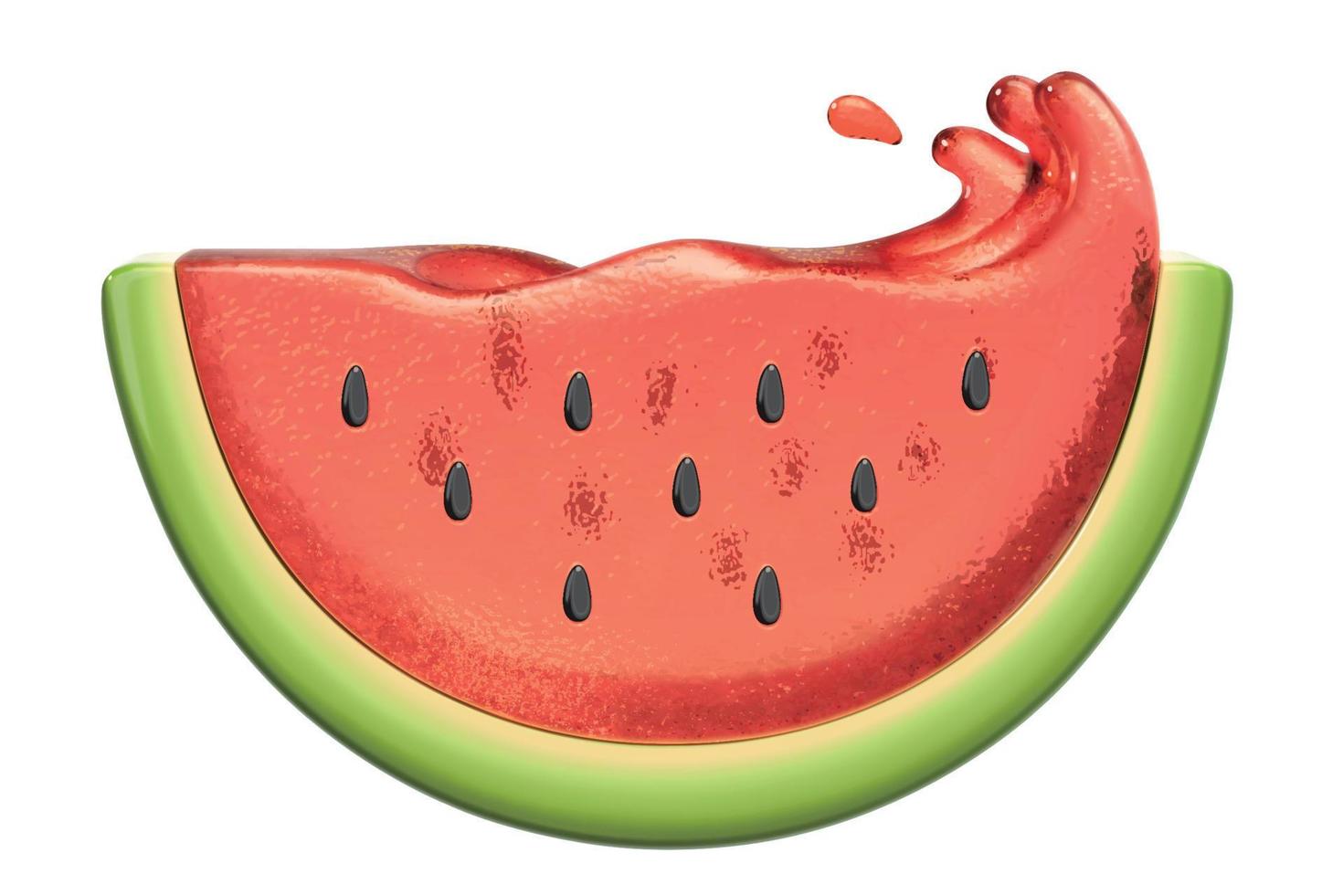 gott vattenmelon gelé skiva isolerat på vit bakgrund, 3d illustration vektor