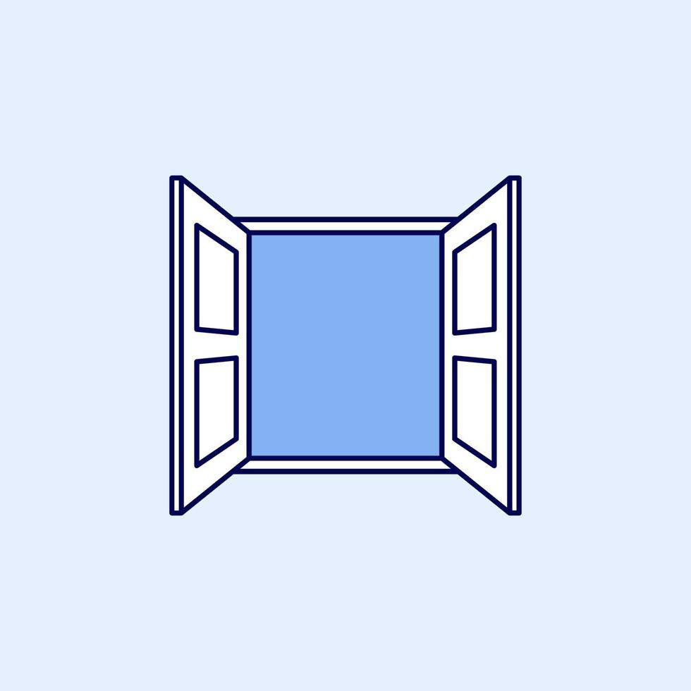 geöffnetes Fenster einfacher Symbolvektor. Fenstersymbol im linearen Stil. vektor