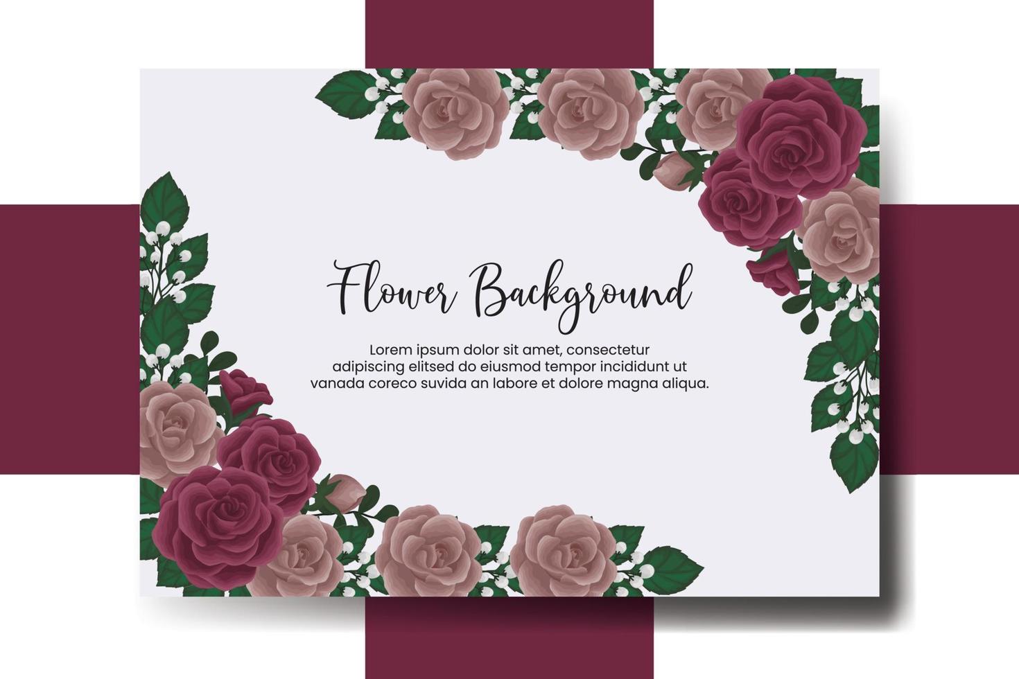 Hochzeit Banner Blume Hintergrund, Digital Aquarell Hand gezeichnet kastanienbraun Rose Blume Design Vorlage vektor