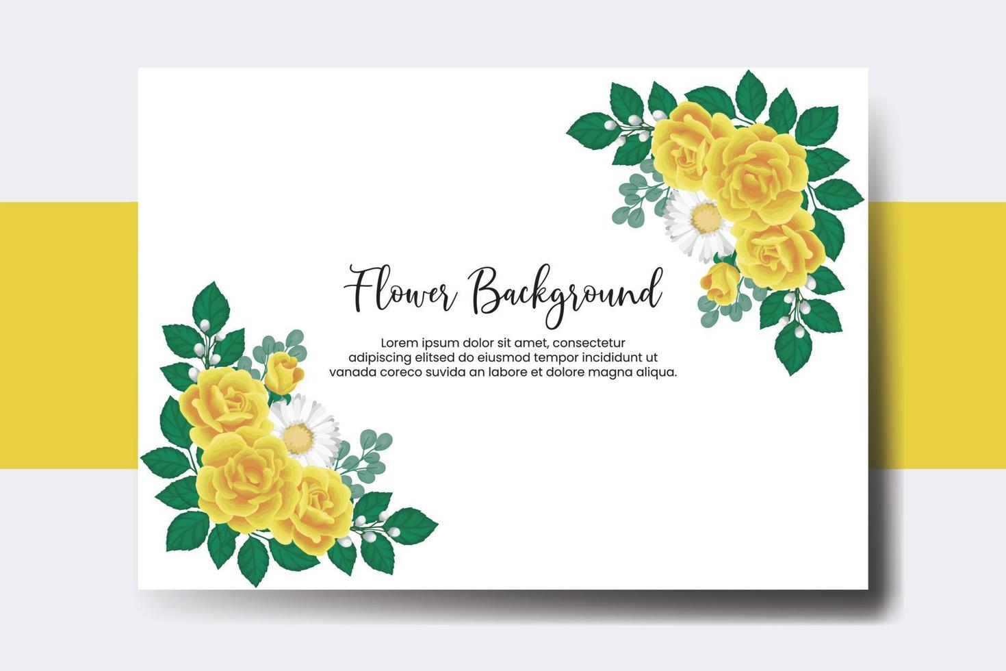 Hochzeit Banner Blume Hintergrund, Digital Aquarell Hand gezeichnet Gelb Rose Blume Design Vorlage vektor