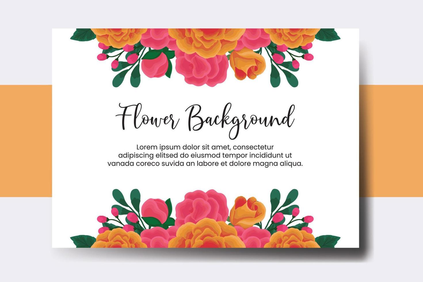 Hochzeit Banner Blume Hintergrund, Digital Aquarell Hand gezeichnet Orange Rose Blume Design Vorlage vektor