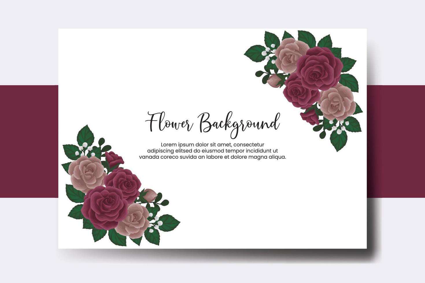 Hochzeit Banner Blume Hintergrund, Digital Aquarell Hand gezeichnet kastanienbraun Rose Blume Design Vorlage vektor