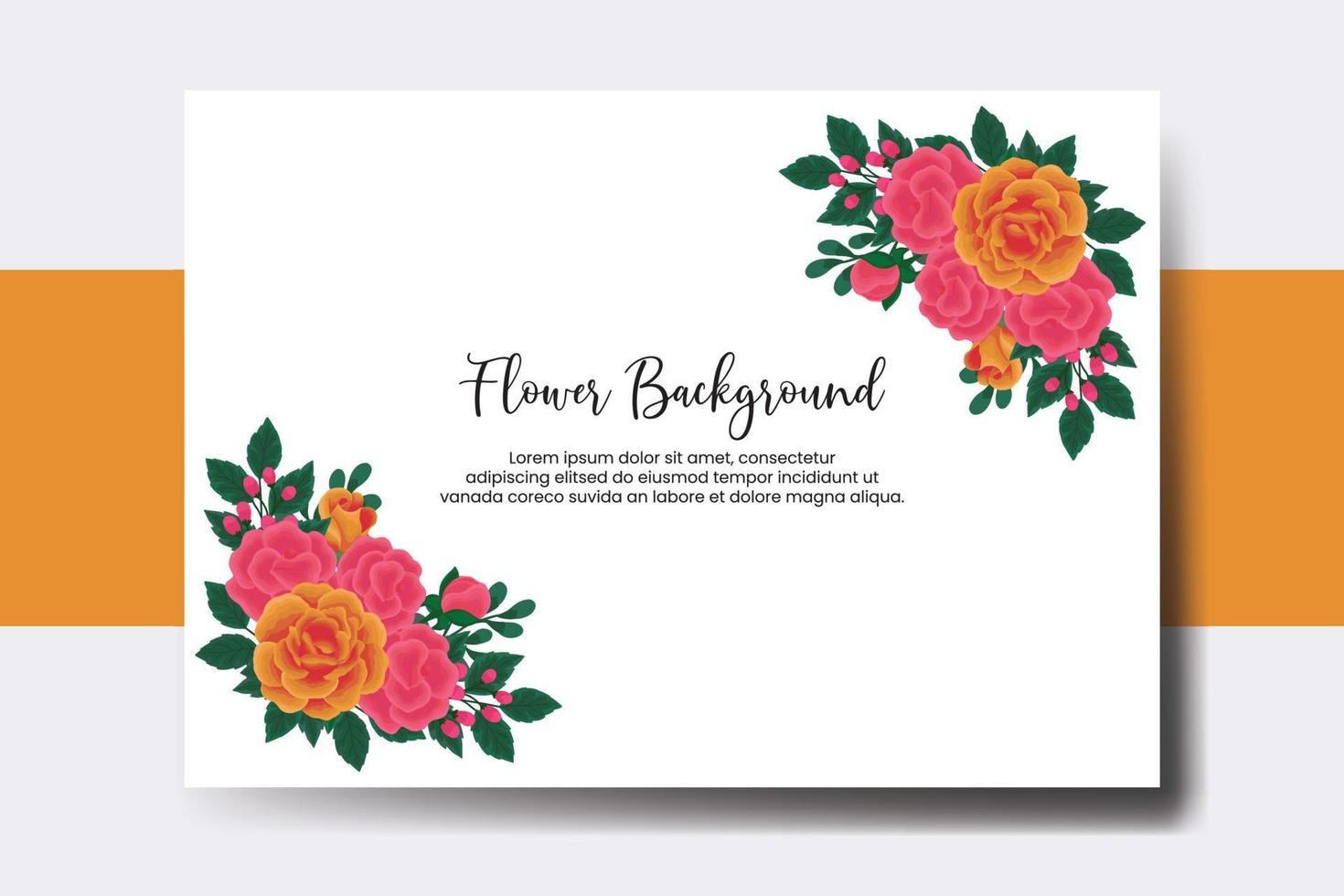 Hochzeit Banner Blume Hintergrund, Digital Aquarell Hand gezeichnet Orange Rose Blume Design Vorlage vektor