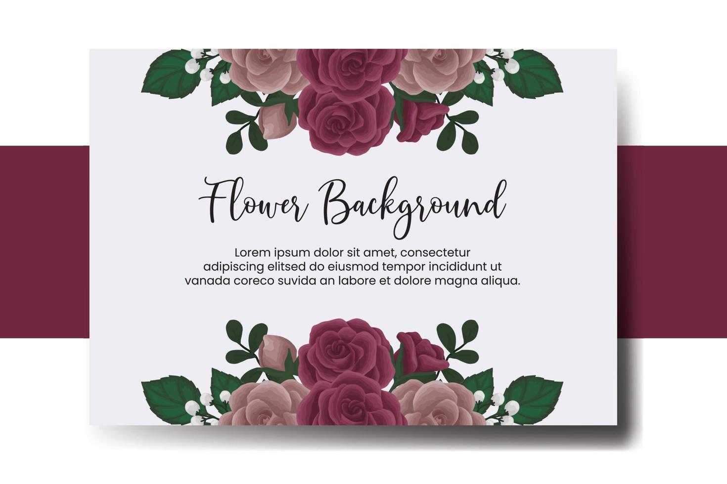 Hochzeit Banner Blume Hintergrund, Digital Aquarell Hand gezeichnet kastanienbraun Rose Blume Design Vorlage vektor