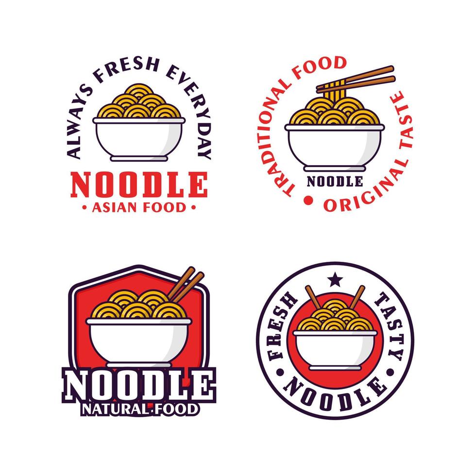 Nudel asiatisch Essen Design Logo Sammlung vektor