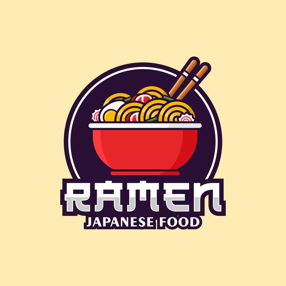 Ramen nudel asiatisk mat design logotyp samling vektor