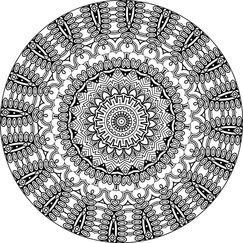 kreisförmig Muster im bilden von Mandala zum Henna, mehndi, Tätowierung, Dekoration. dekorativ Ornament im ethnisch orientalisch Stil. Färbung Buch Buchseite. Jahrgang dekorativ Elemente. vektor