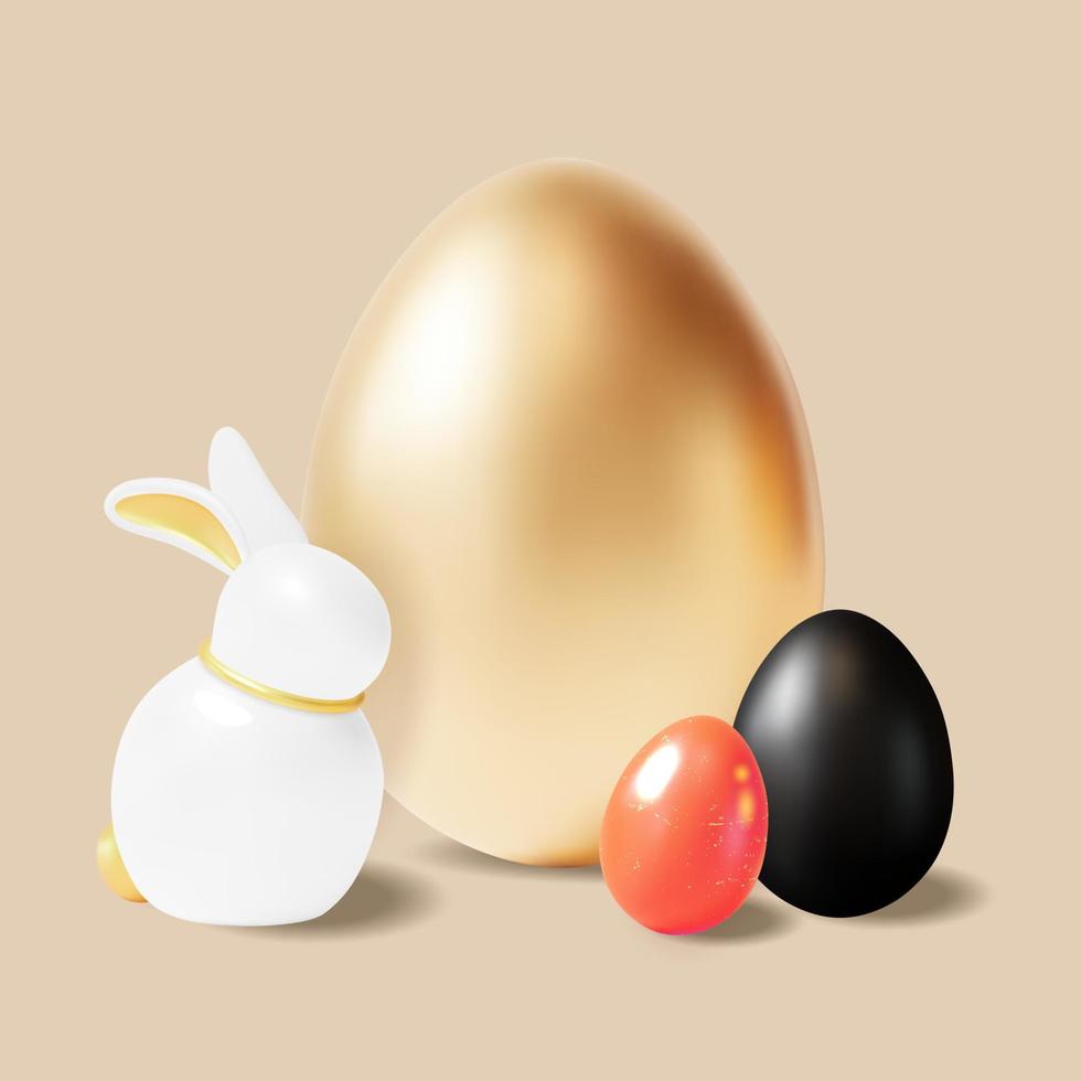 3d glücklich Ostern Konzept Plastilin Karikatur Stil. Vektor