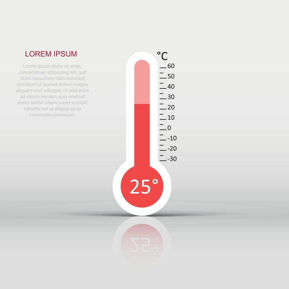 vektor termometer ikon i platt stil. mål tecken illustration piktogram. termometer företag begrepp.