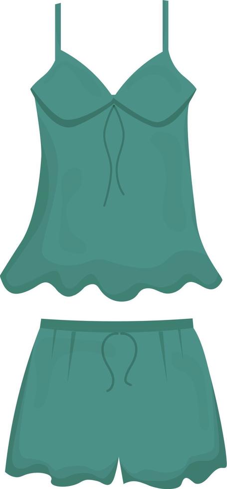 kvinna pyjamas med topp och shorts. vektor illustration av sovkläder.