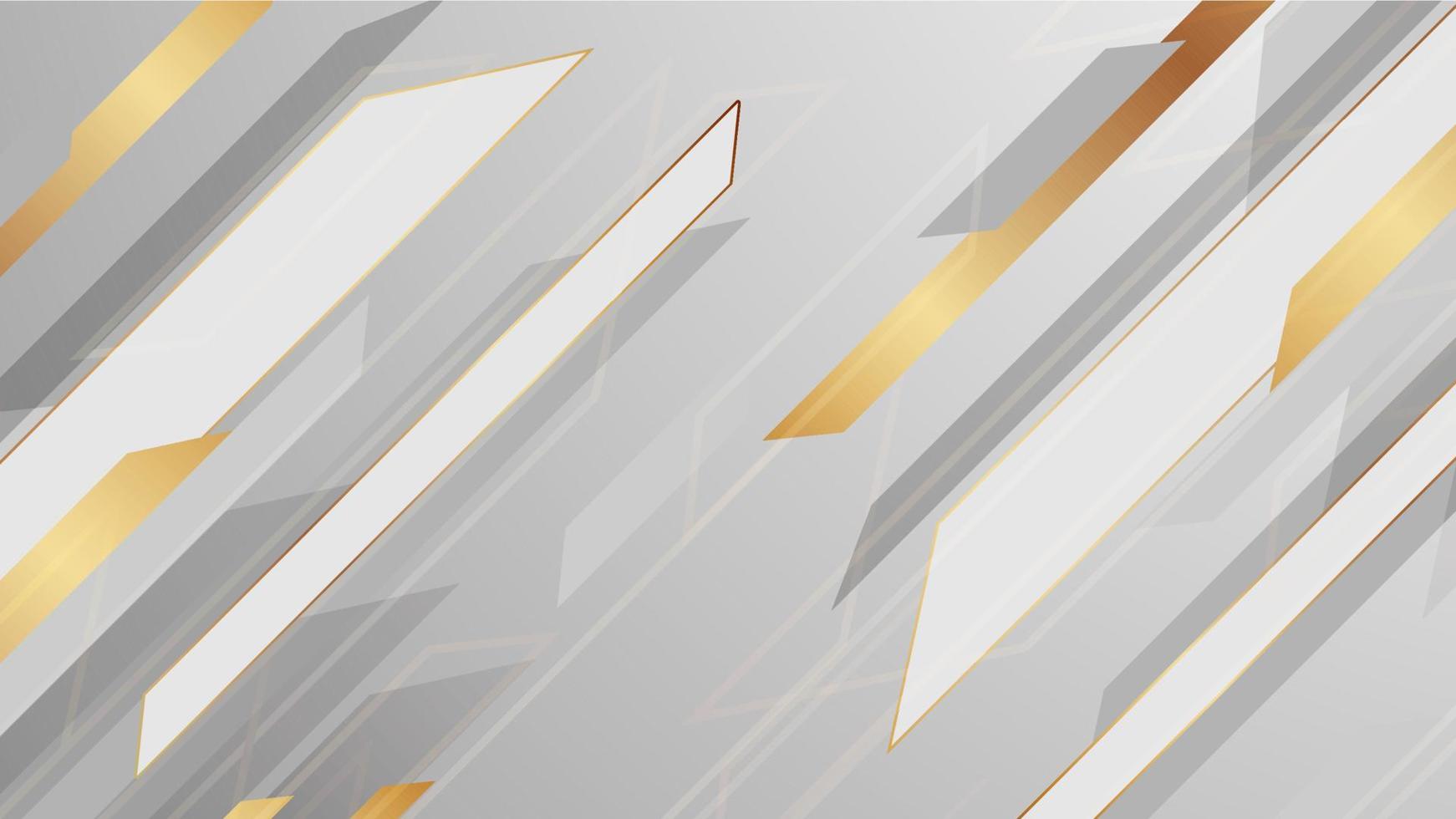 abstrakt vit och grå bakgrund i geometrisk stil. där är guld segment till visa en lyx design. vektor illustration mall för webb baner, företag presentation.