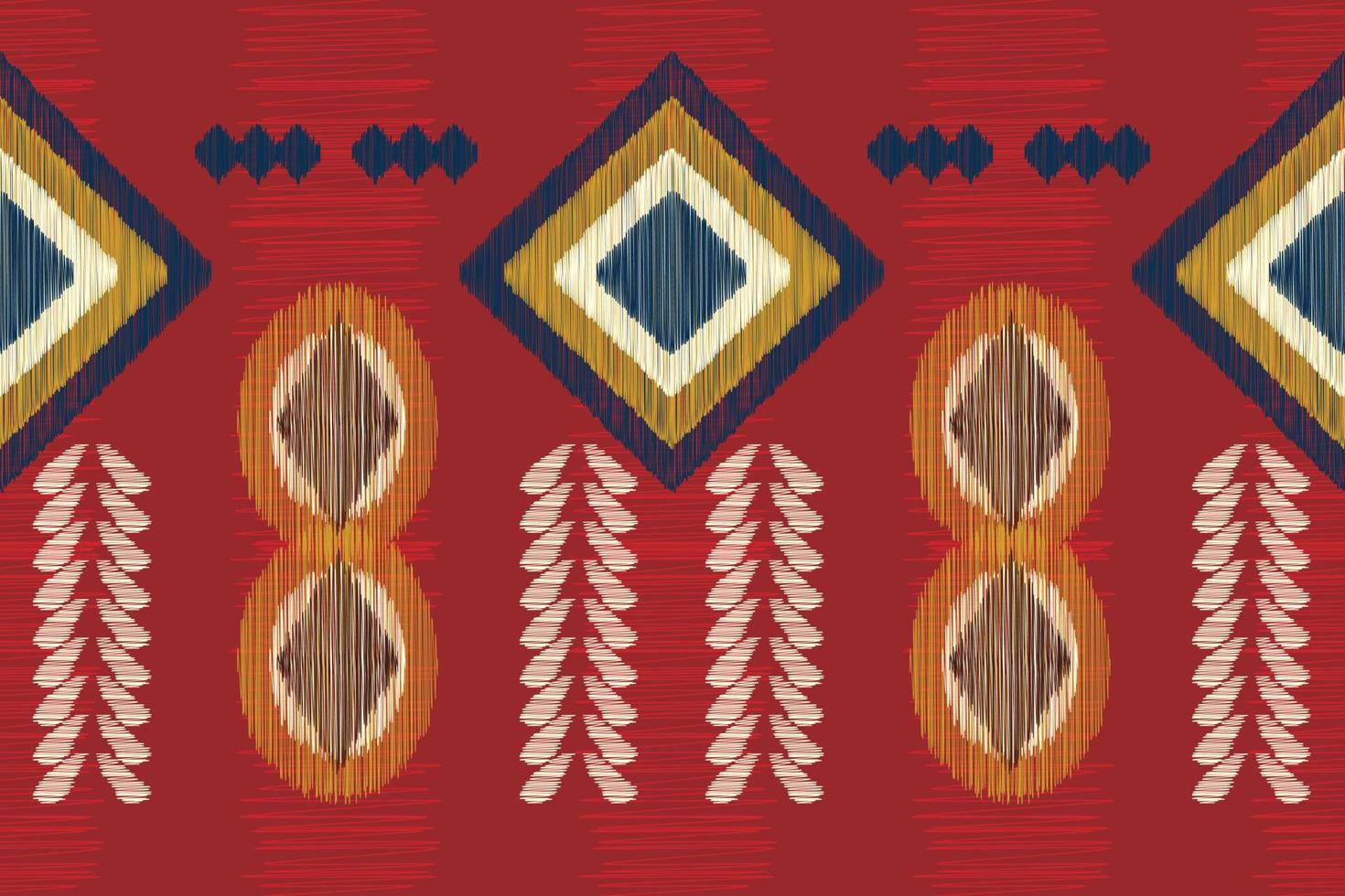 etnisk ikat tyg mönster geometrisk stil.afrikansk ikat broderi etnisk orientalisk mönster röd bakgrund. abstrakt, vektor, illustration.för textur, kläder, scrap, dekoration, matta. vektor