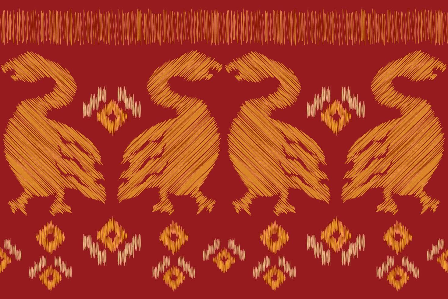 ethnisch Ikat Stoff Muster geometrisch Stil.afrikanisch Ikat Stickerei ethnisch orientalisch Muster rot Hintergrund. abstrakt,vektor,illustration.für Textur, Kleidung, Schal, Dekoration, Teppich. vektor