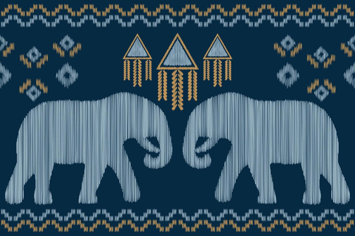 etnisk ikat tyg mönster geometrisk stil.afrikansk ikat broderi etnisk orientalisk mönster Marin blå bakgrund. abstrakt, vektor, illustration.för textur, kläder, scrap, dekoration, matta. vektor