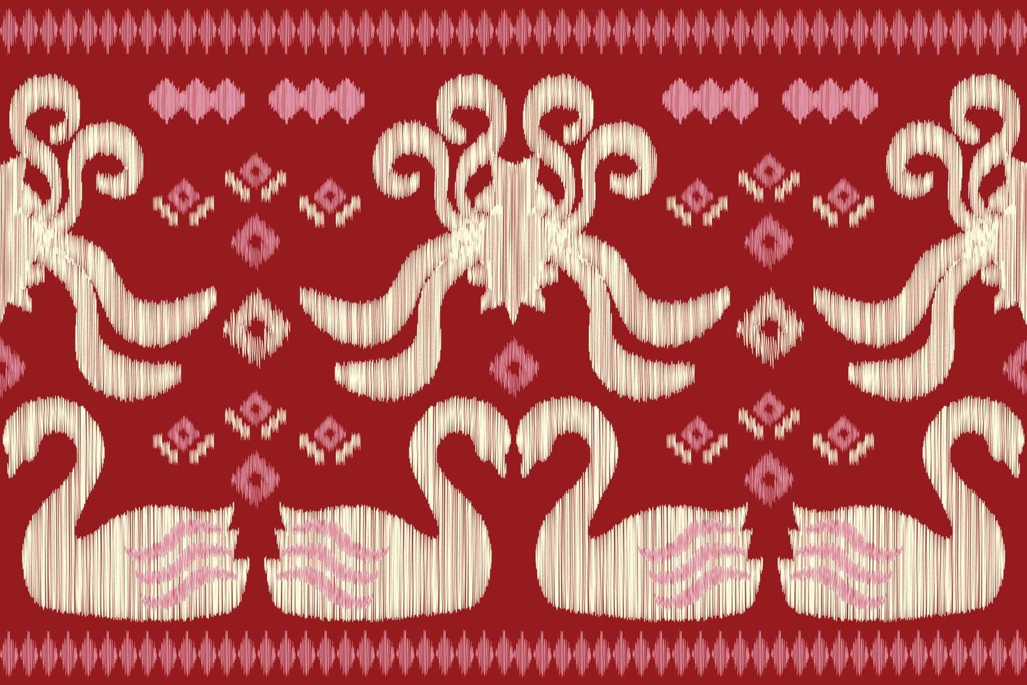 ethnisch Ikat Stoff Muster geometrisch Stil.afrikanisch Ikat Stickerei ethnisch orientalisch Muster rot Hintergrund. abstrakt,vektor,illustration.für Textur, Kleidung, Schal, Dekoration, Teppich. vektor