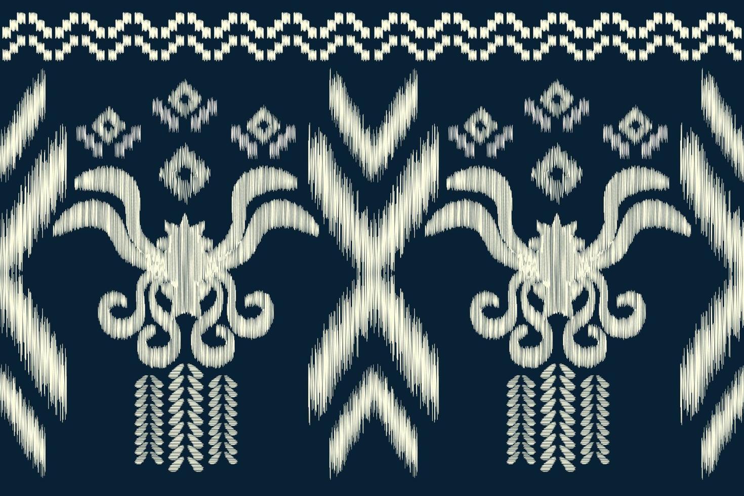 etnisk ikat tyg mönster geometrisk stil.afrikansk ikat broderi etnisk orientalisk mönster Marin blå bakgrund. abstrakt, vektor, illustration.för textur, kläder, scrap, dekoration, matta. vektor