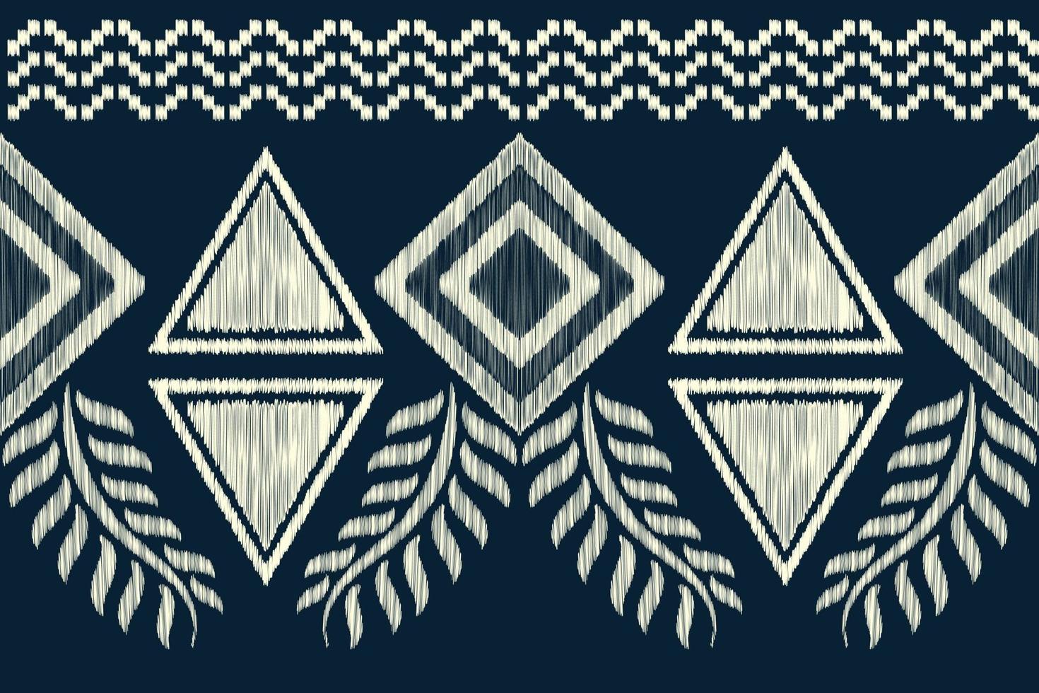 etnisk ikat tyg mönster geometrisk stil.afrikansk ikat broderi etnisk orientalisk mönster Marin blå bakgrund. abstrakt, vektor, illustration.för textur, kläder, scrap, dekoration, matta. vektor