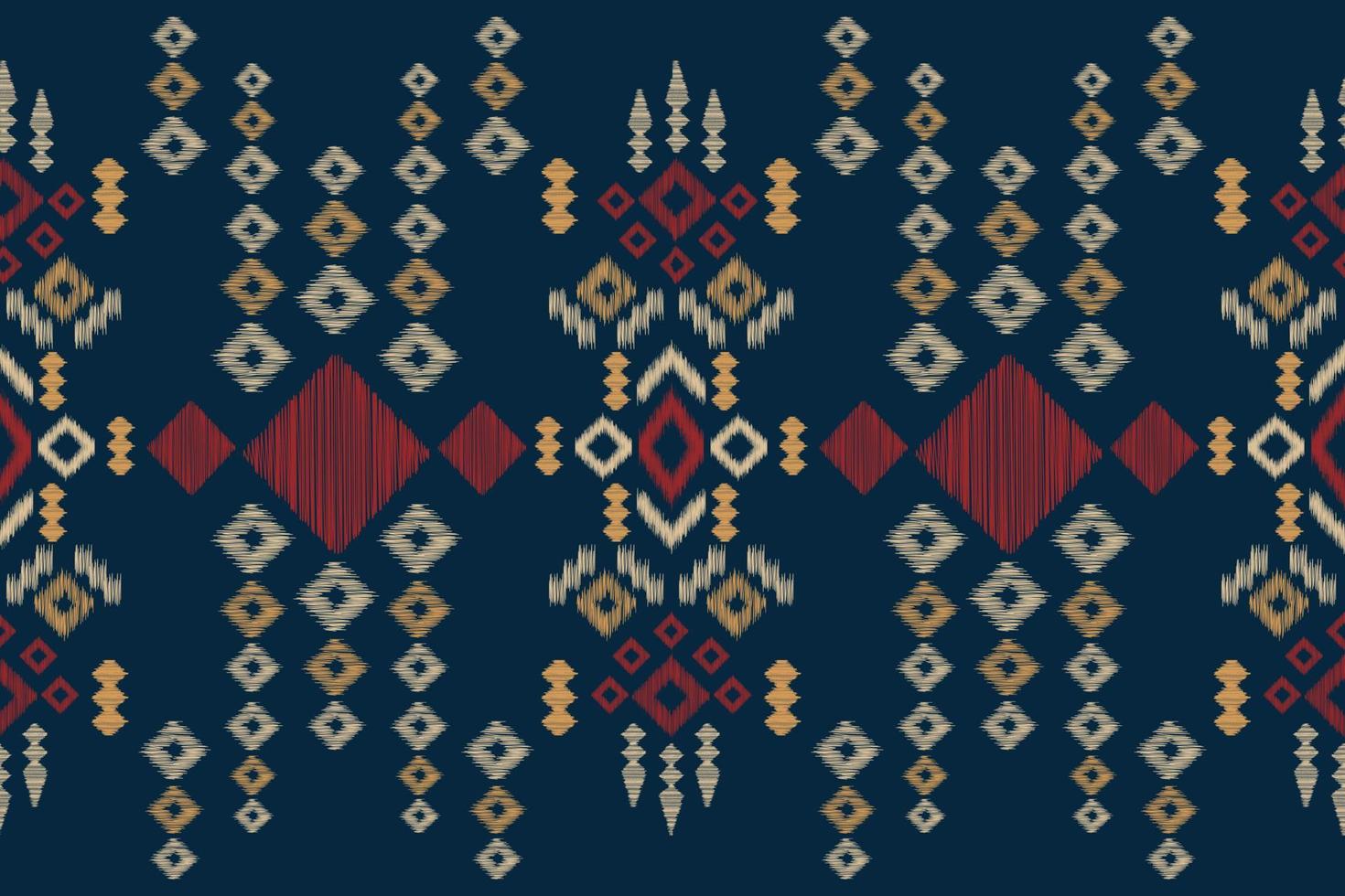 etnisk ikat tyg mönster geometrisk stil.afrikansk ikat broderi etnisk orientalisk mönster Marin blå bakgrund. abstrakt, vektor, illustration.för textur, kläder, scrap, dekoration, matta. vektor