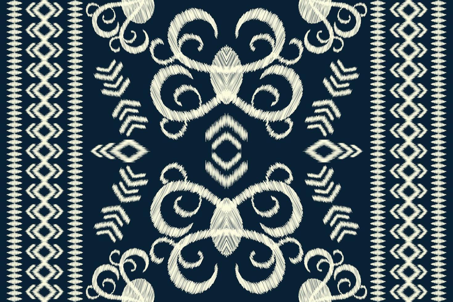 etnisk ikat tyg mönster geometrisk stil.afrikansk ikat broderi etnisk orientalisk mönster Marin blå bakgrund. abstrakt, vektor, illustration.för textur, kläder, scrap, dekoration, matta. vektor