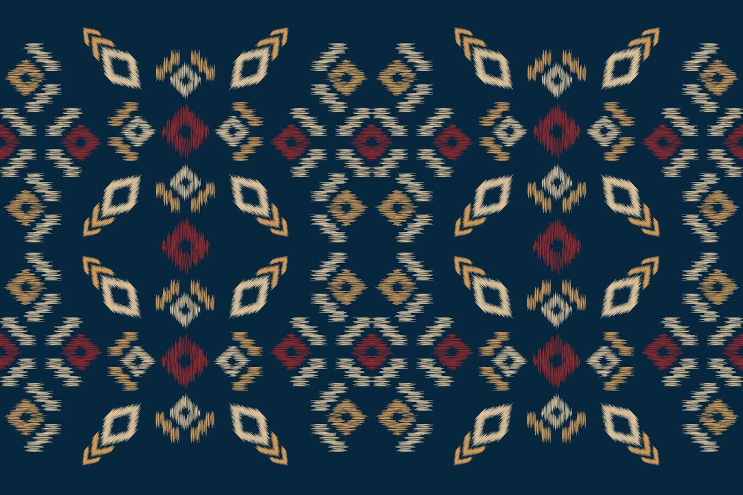 ethnisch Ikat Stoff Muster geometrisch Stil.afrikanisch Ikat Stickerei ethnisch orientalisch Muster Marine Blau Hintergrund. abstrakt,vektor,illustration.für Textur, Kleidung, Schal, Dekoration, Teppich. vektor