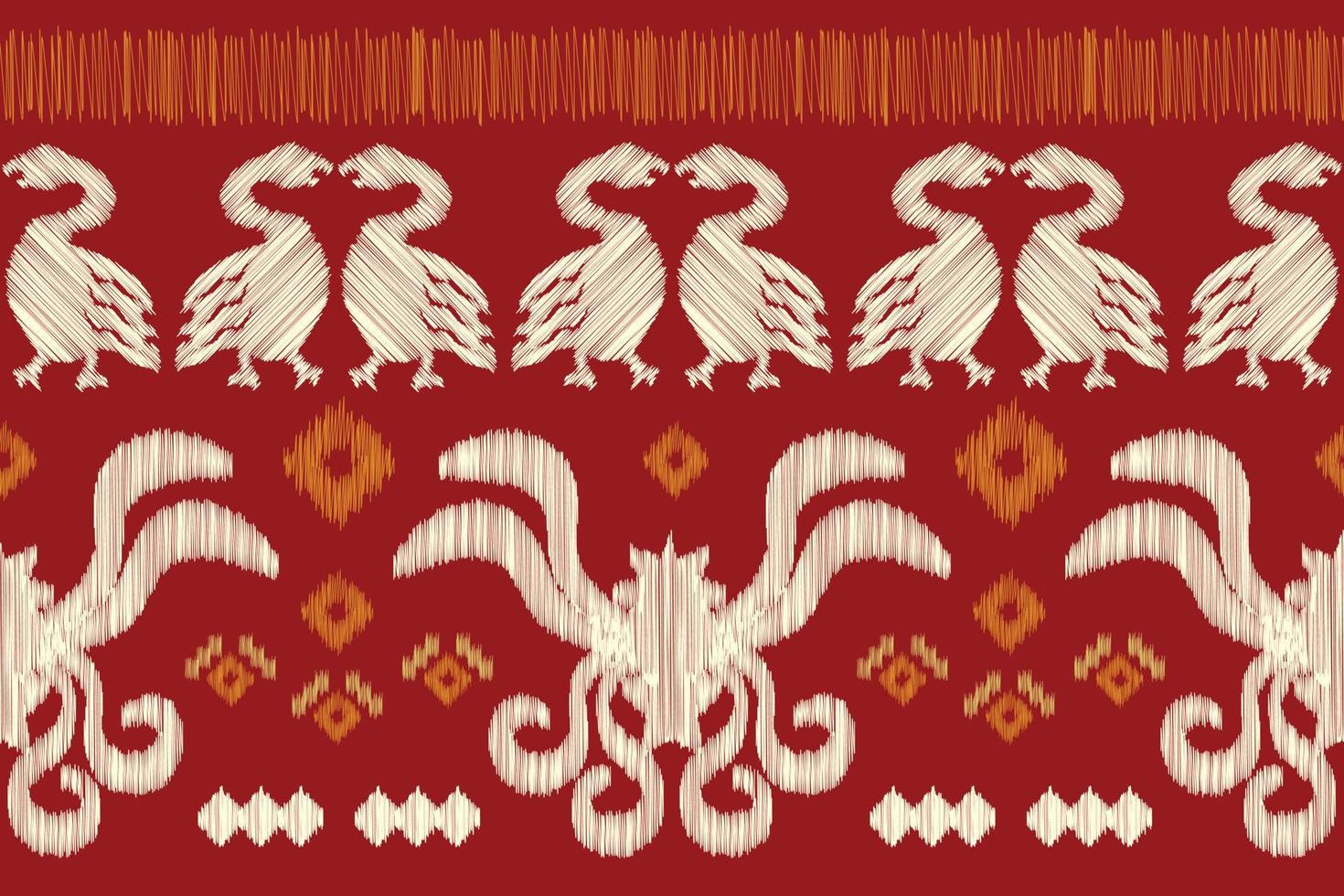 ethnisch Ikat Stoff Muster geometrisch Stil.afrikanisch Ikat Stickerei ethnisch orientalisch Muster rot Hintergrund. abstrakt,vektor,illustration.für Textur, Kleidung, Schal, Dekoration, Teppich. vektor