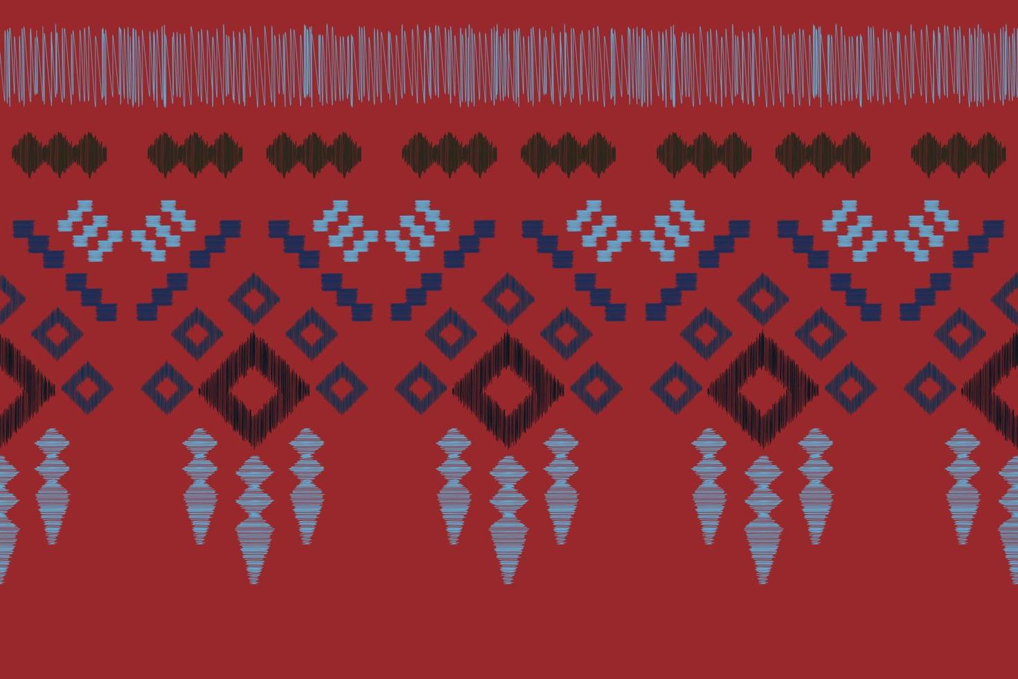 etnisk ikat tyg mönster geometrisk stil.afrikansk ikat broderi etnisk orientalisk mönster röd bakgrund. abstrakt, vektor, illustration.för textur, kläder, scrap, dekoration, matta. vektor