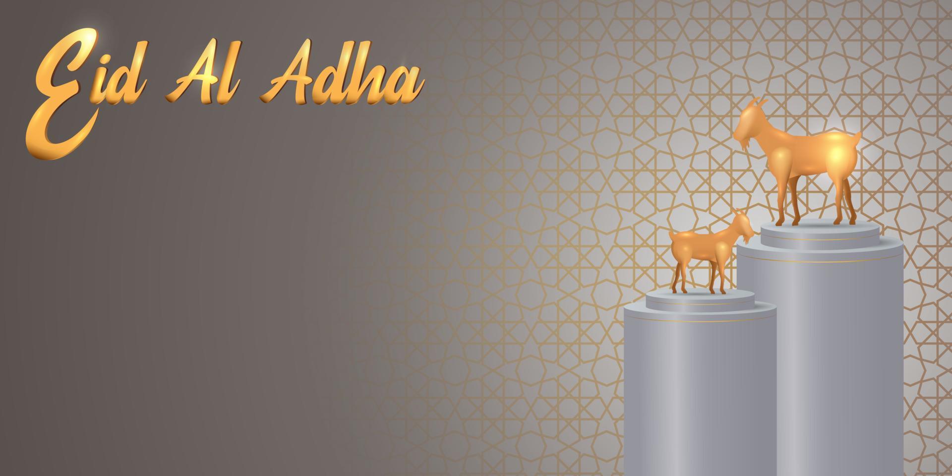 eid al adha Mubarak das Feier von Muslim Gemeinschaft Festival Hintergrund design.vektor Illustration. grau Hintergrund. vektor