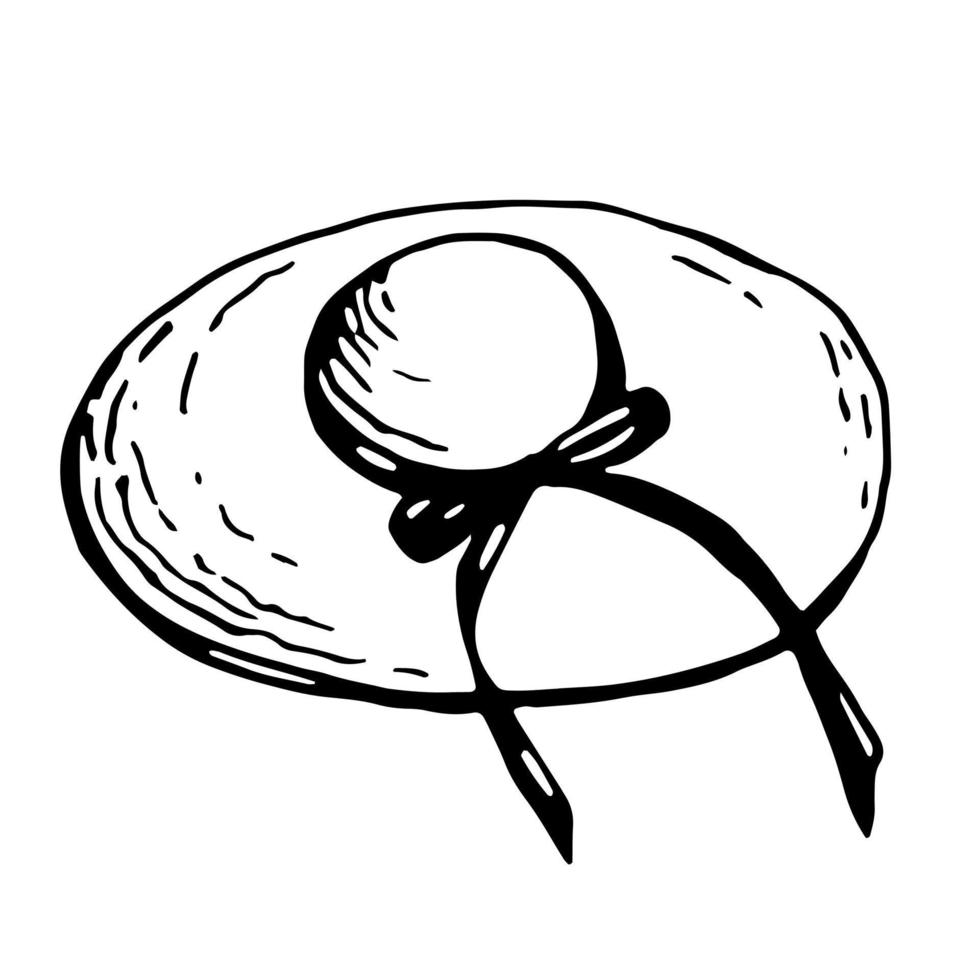 kvinnors hatt med brätte och band. vektor