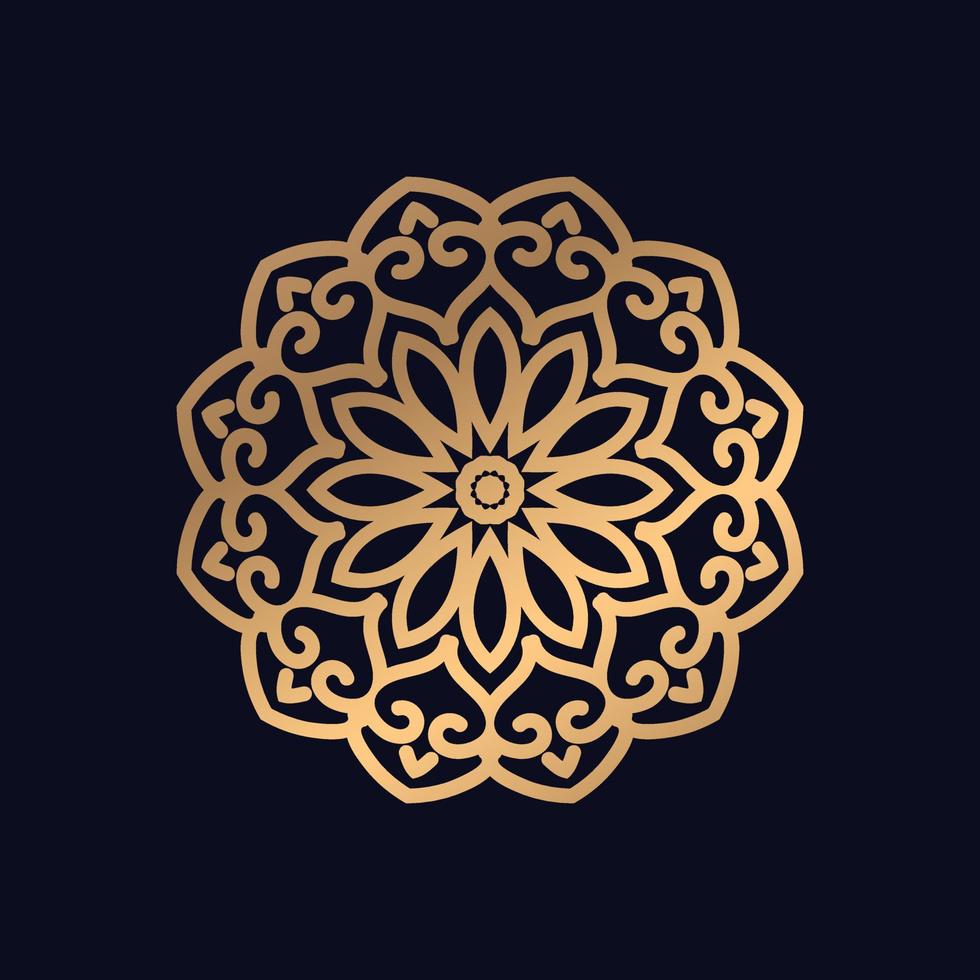 süß Gold Farbe islamisch Muster Mandala Design Hintergrund vektor