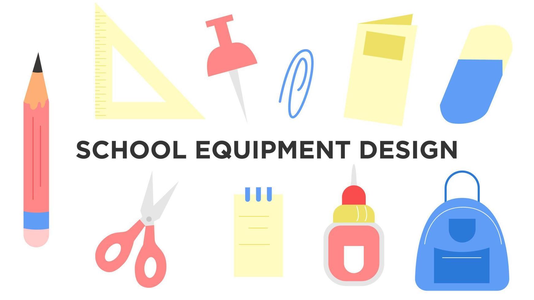 Schule Ausrüstung Design vektor