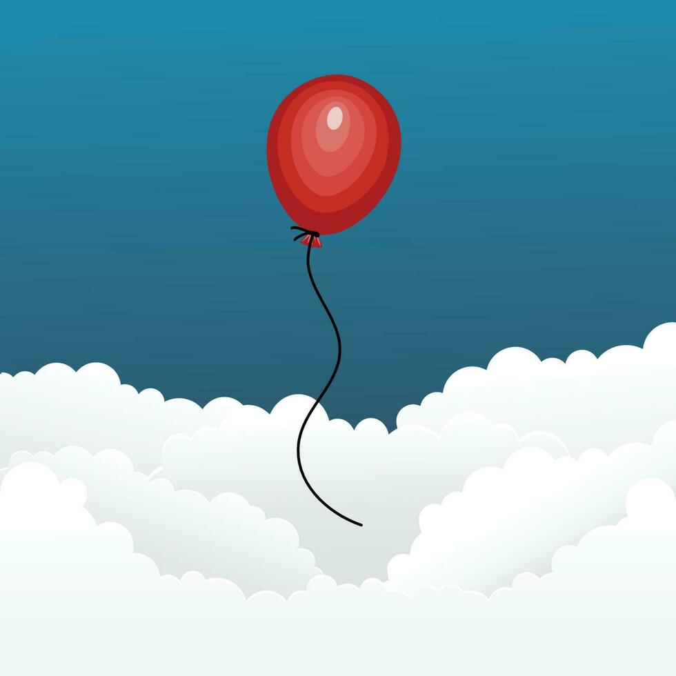 Vektor Karikatur Ballon schwebend im das Himmel Grafik Illustration Hintergrund