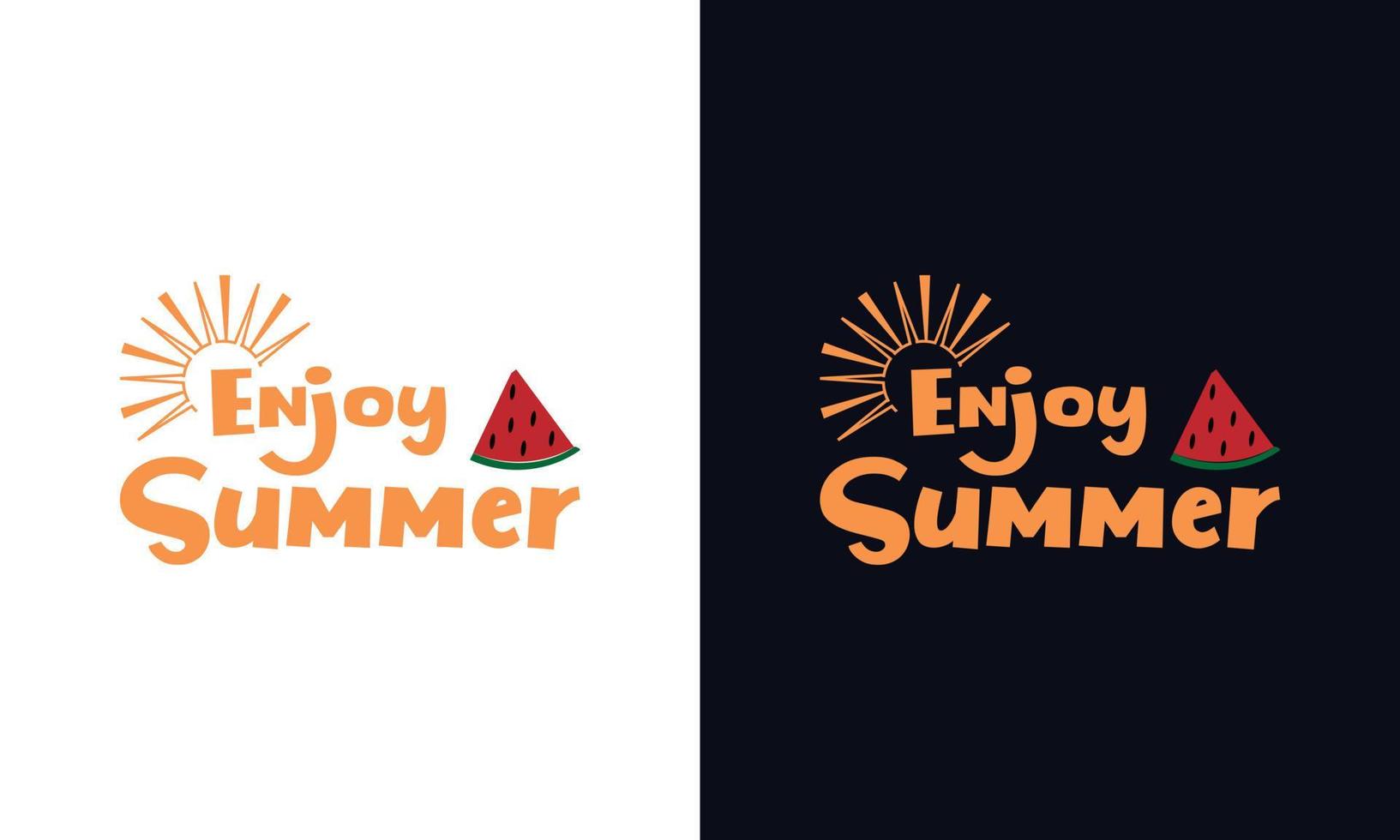 genießen Sommer- Typografie Logo Design Vorlage. Sommer- Strand Logo Vorlage. vektor