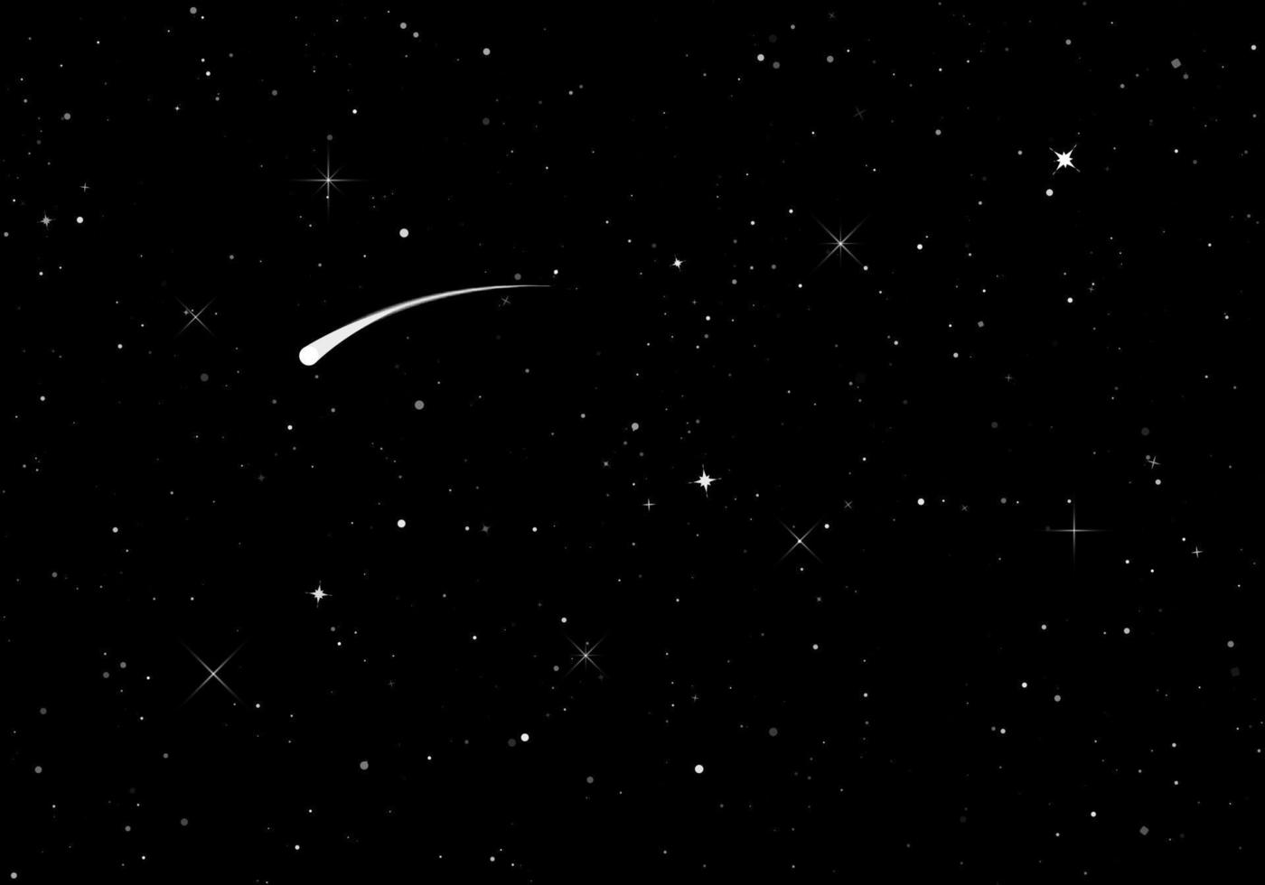 starry himmel med komet. oändlighet av universum. mörk natt himmel. Plats med skinande stjärnor. vektor illustration