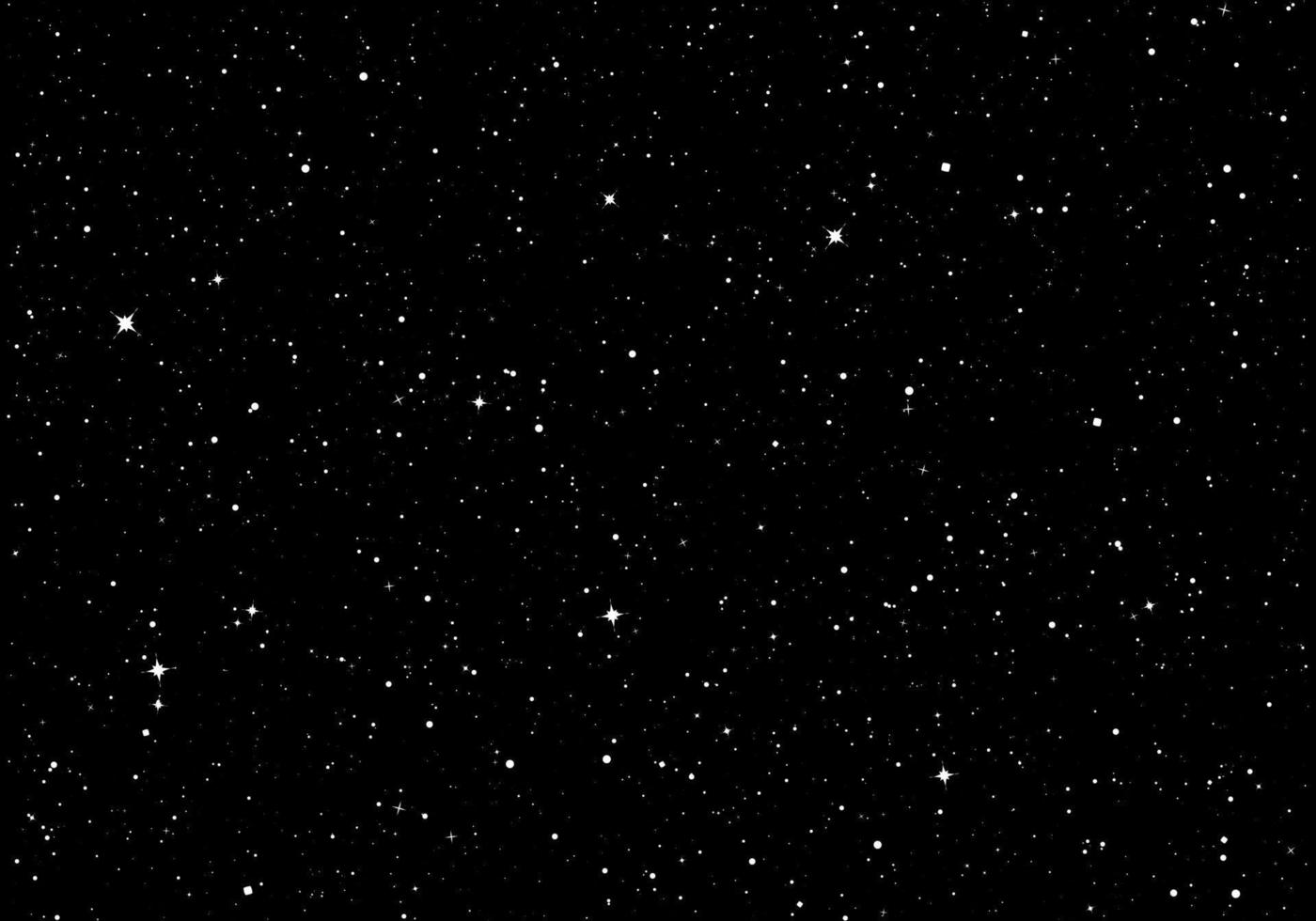 sternenklar Himmel. dunkel Nacht Himmel. Unendlichkeit Raum mit glänzend Sterne. Geheimnis dunkel Universum. Vektor Hintergrund