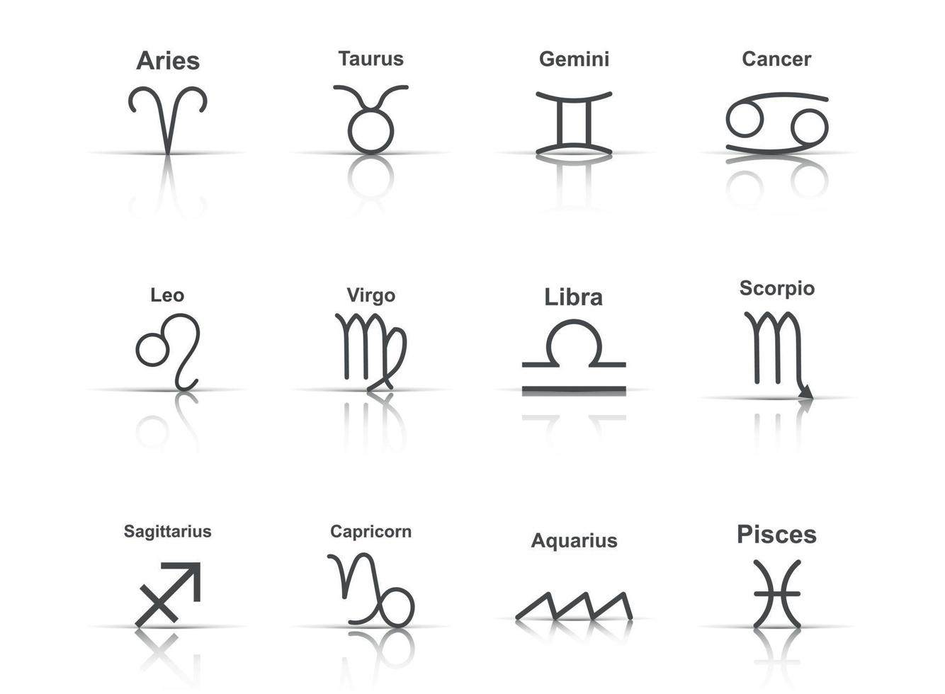 Vektor Tierkreis Symbol im eben Stil. Astrologie Zeichen Illustration Piktogramm. Horoskop Geschäft Konzept.