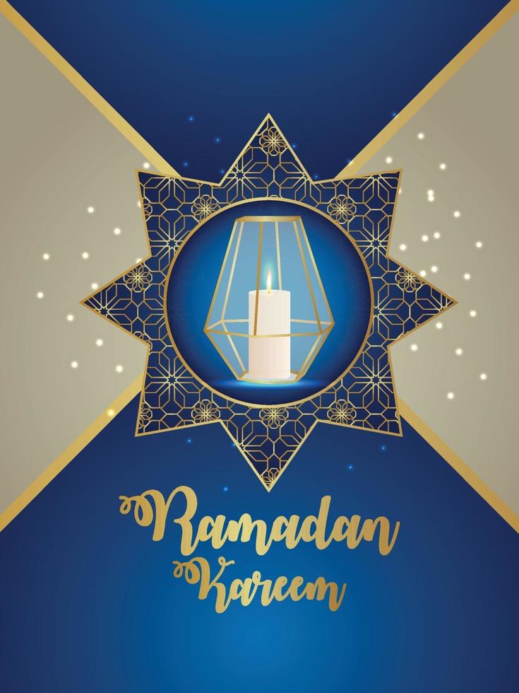 Ramadan Kareem oder Eid Mubarak islamisches Festival Feier Grußkarte vektor