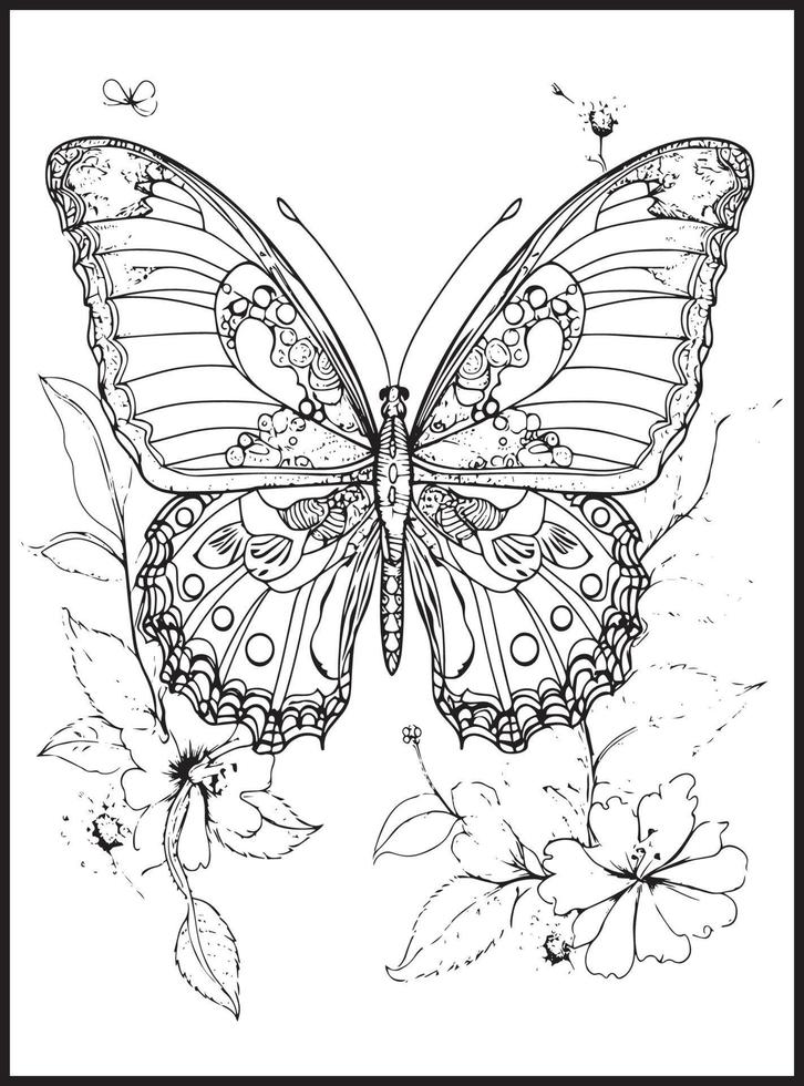 Schmetterling Färbung Seiten zum Erwachsene vektor